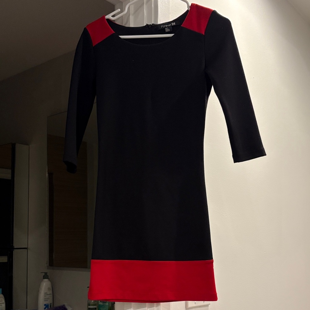 Forever 21 Black Dress with Red Accents